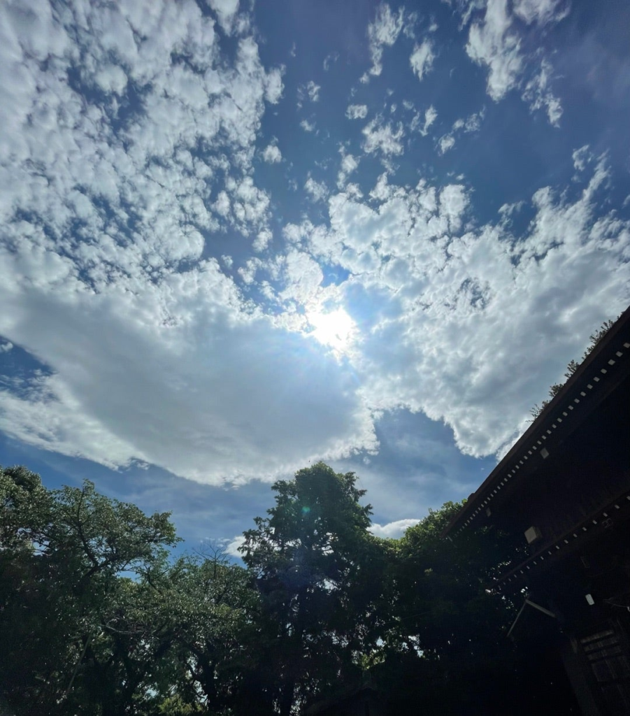 神々しさを感じる今日の空に、天鳥船（あめのとりふね）雲が現われました。
