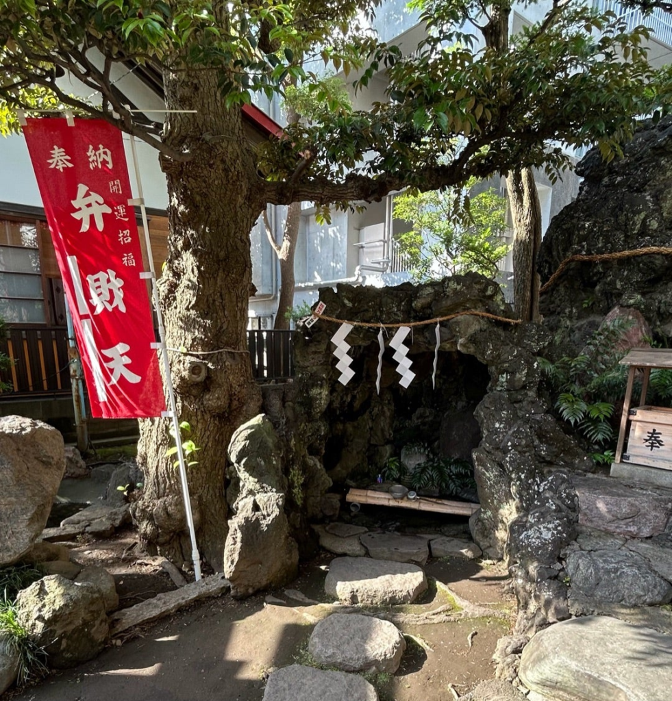 横浜弁財天の銭洗い場は人気スポットです。今朝は人は誰もいませんでしたが、池の地中に龍神様がいらっしゃるようでした。